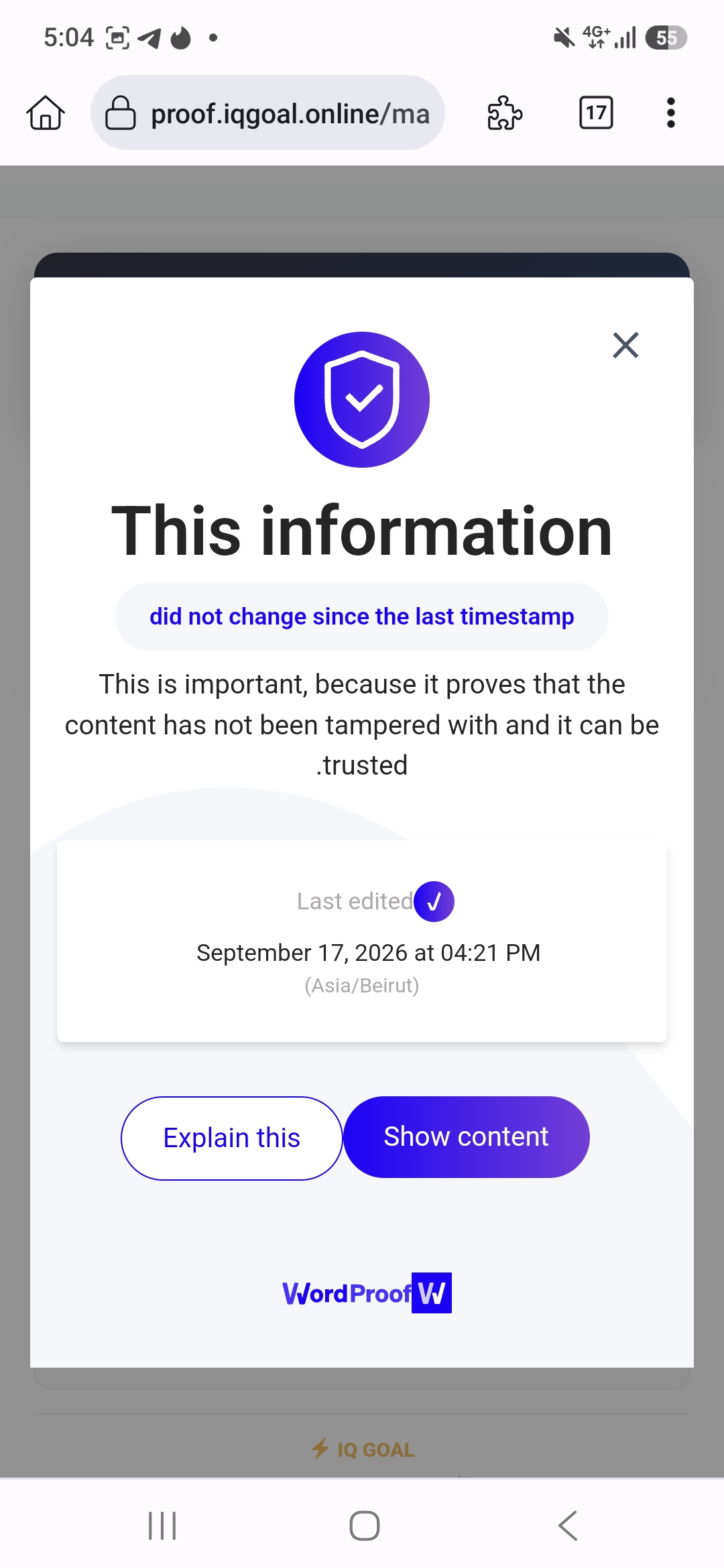 شهادة WordProof